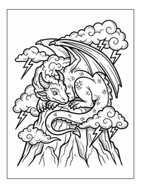 Storm Dragon Rests On Mountain Peak