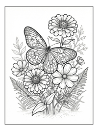 Paper Kite Butterfly Sunbathing Flower Garden