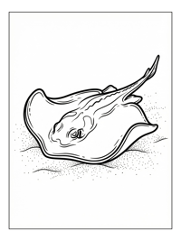 Stingray Swimming On Sandy Seabed