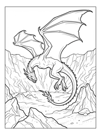 Wyvern Flying Over Volcanic Crater