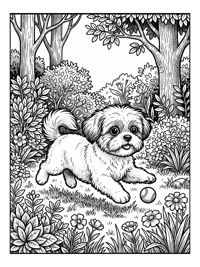 Shih Tzu Dog Playing In Park
