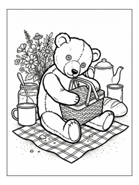 Vintage Teddy Bear Picnic Basket