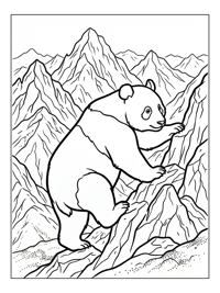 Giant Panda Climbing Mountain Peak