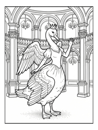 Swan Princess Waving In Grand Ballroom