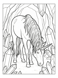 Unicorn Grazing In Crystal Cave
