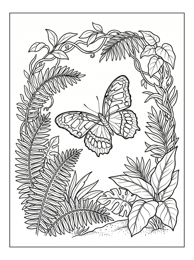 Malachite Butterfly Fluttering Tropical Rainforest