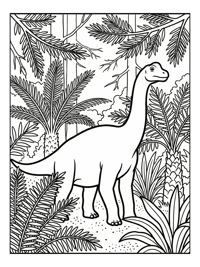 Young Brachiosaurus Wandering Jurassic Forest