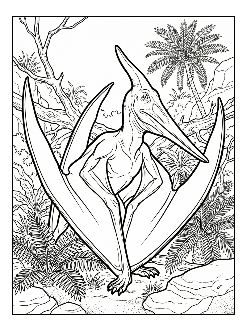 Pterodactyl Sunning On Ancient Riverbank