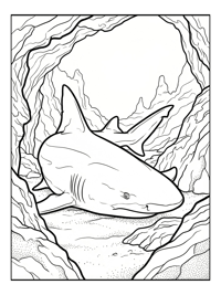 Lemon Shark Resting In Underwater Cave