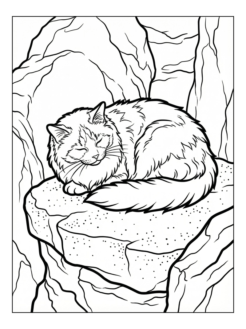 Ragdoll Cat Purring On Stone Ledge