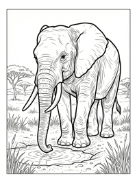 Asian Elephant Drinking In Savanna
