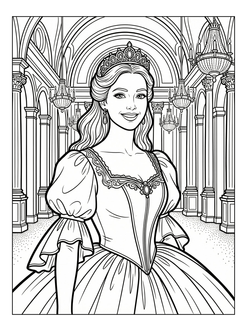 Royal Princess Smiling In Grand Ballroom