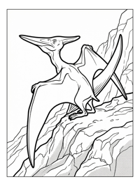 Pterodactyl Resting On Rocky Outcrop