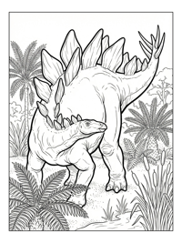 Stegosaurus With Baby In Swampy Marsh