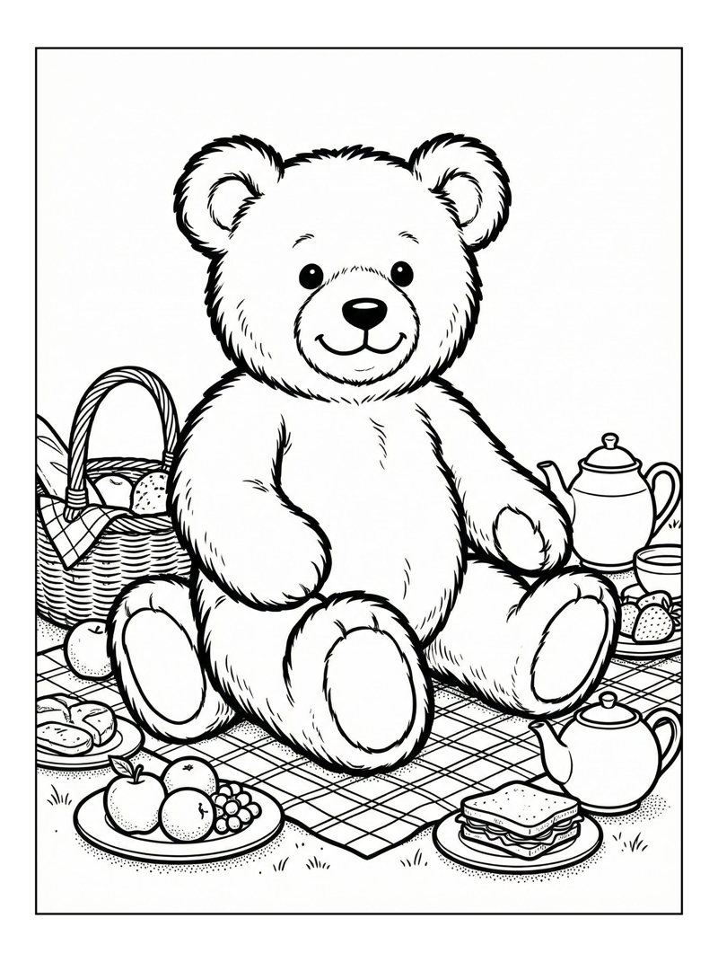 Friendly Teddy Bear Picnic Time