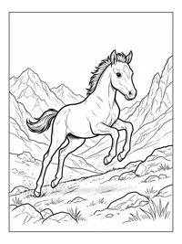 Foal Leaping Mountain Path