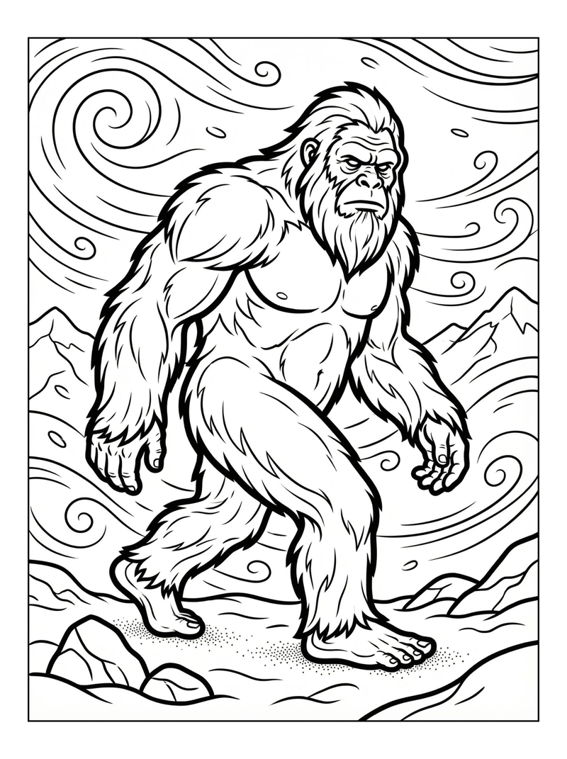 Elder Yeti Walks Through Blizzard