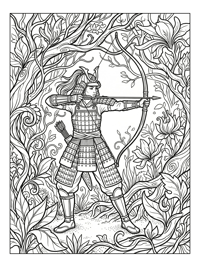 Warrior Princess Aiming Bow Enchanted Forest