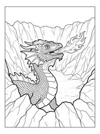 Forest Dragon Breathing Fire In Crater