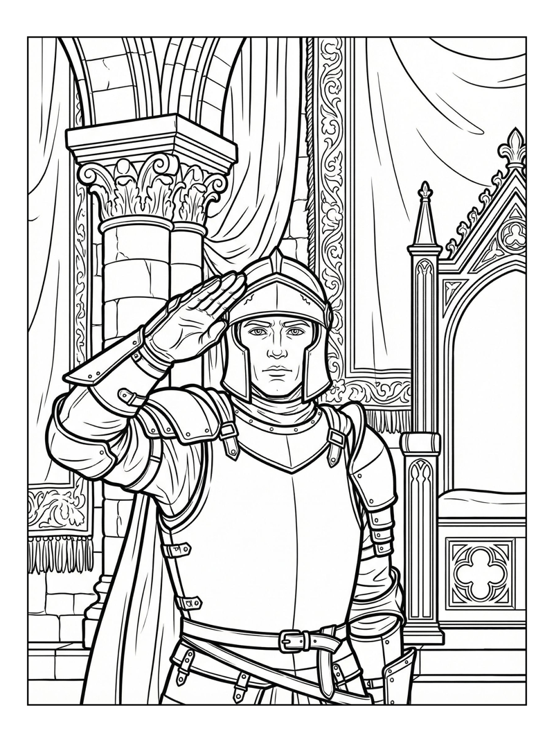 Paladin Saluting In Throne Room