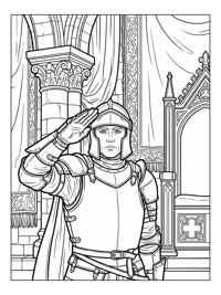 Paladin Saluting In Throne Room