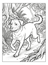 Rottweiler Running Woodland Trail