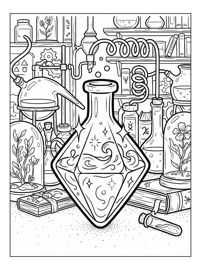 Diamond Flask Sparkling In Wizard Lab