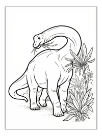 Baby Brachiosaurus Browsing Open Plain