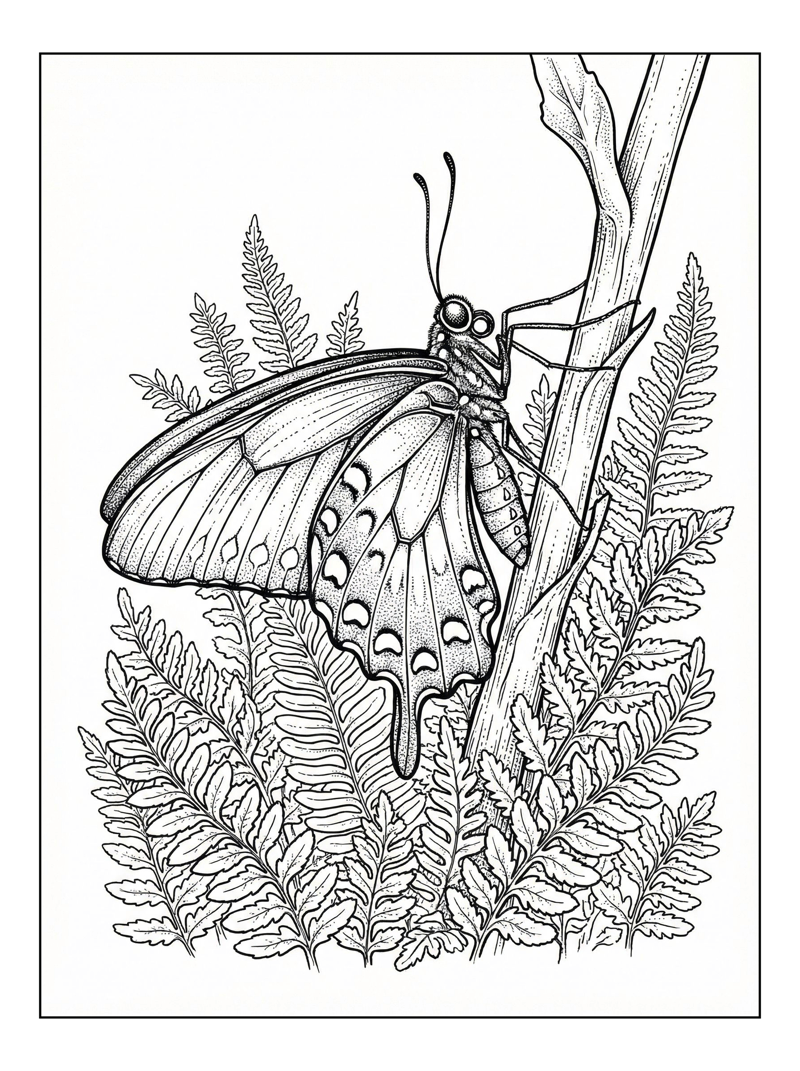 Pipevine Swallowtail Butterfly On Plant Stem