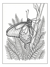 Pipevine Swallowtail Butterfly On Plant Stem