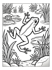 Poison Dart Frog Jumping In Pond