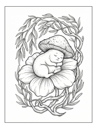 Fairy Creature Sleeping On Flower Petal