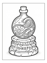 Glowing Potion Bottle On Stone Pedestal