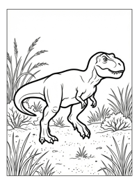 Juvenile T Rex Walking In Savannah