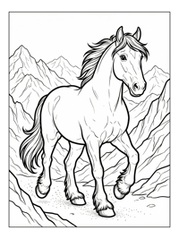 Clydesdale Horse Walking In Mountains