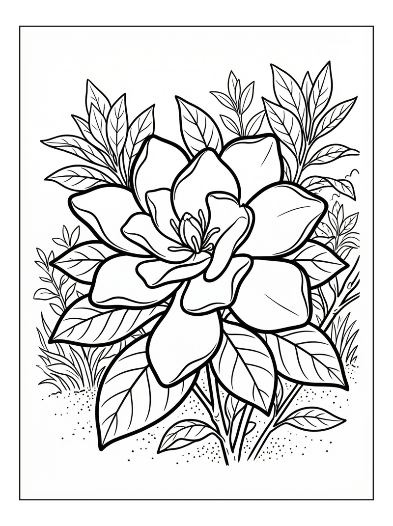 Gardenia Blooming In Garden