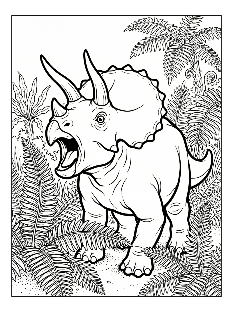 Mighty Hatchling Triceratops Roaring Ferns