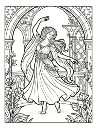 Flower Princess Dancing Starlit Terrace