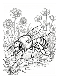 Drone Bee Drinking Water Wildflower Meadow