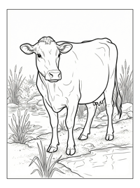 Jersey Cow Standing By Watering Hole