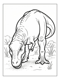 T Rex Sniffing In Savannah