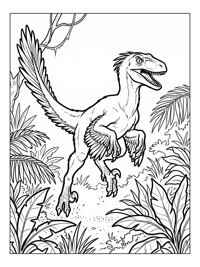 Feathered Velociraptor Jumping Jungle