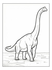 Brachiosaurus Standing Tall On Open Plain