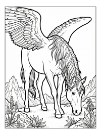 Pegasus Grazing On Mountaintop