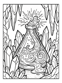 Triangular Potion Overflowing In Crystal Cave