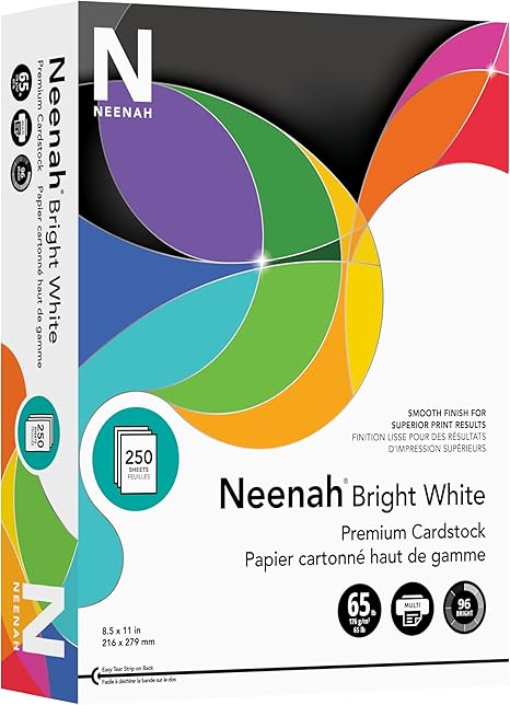 Neenah Bright White Card Stock, 65 lb