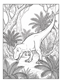 Juvenile Tyrannosaurus Sniffing Cretaceous Forest