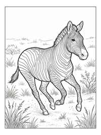Mountain Zebra Galloping Through Grasslands