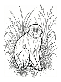Vervet Monkey Sitting In Tall Grass