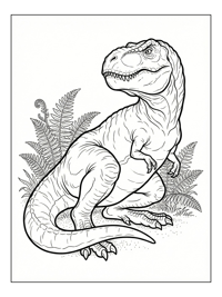 Tyrannosaurus Resting In Fern Field